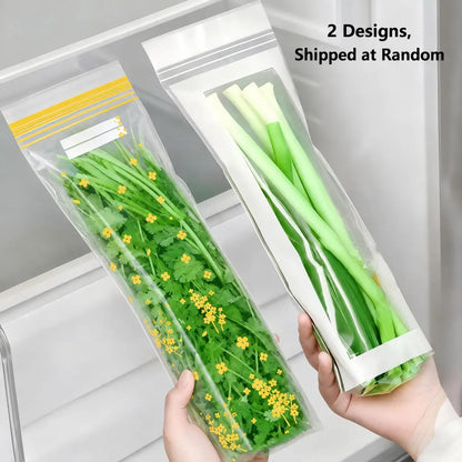 🔥Last Day BUY 1 GET 1 FREE🔥 – 🥬 Reusable Long Food Storage Bags, Double-Zip Seal Freshness Bags for Kitchen
