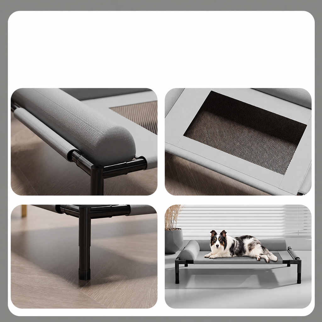 Elevated Breathable Pet Cot Bed for Dogs & Cats