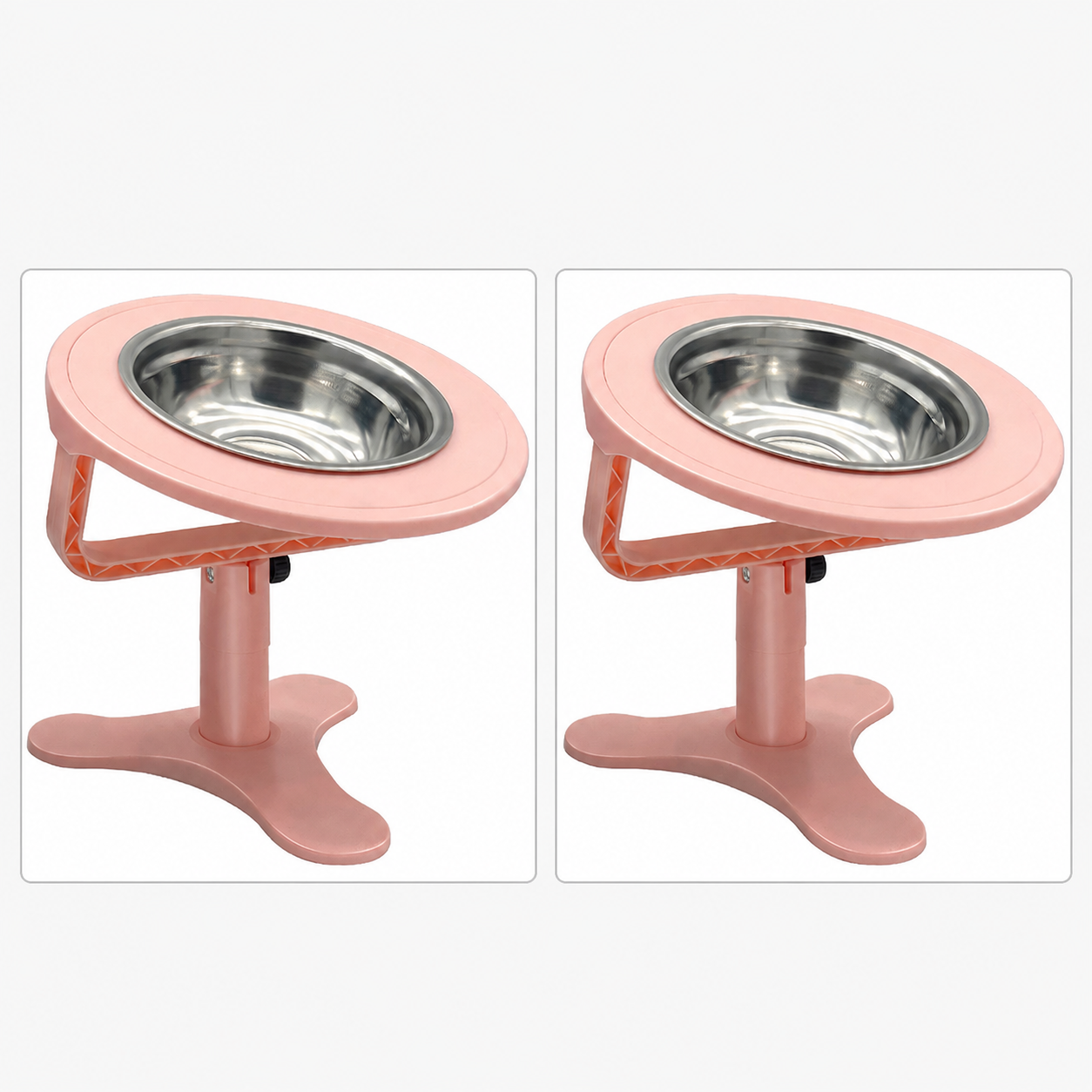 Adjustable Elevated Stainless Steel Pet Bowl Stand Set