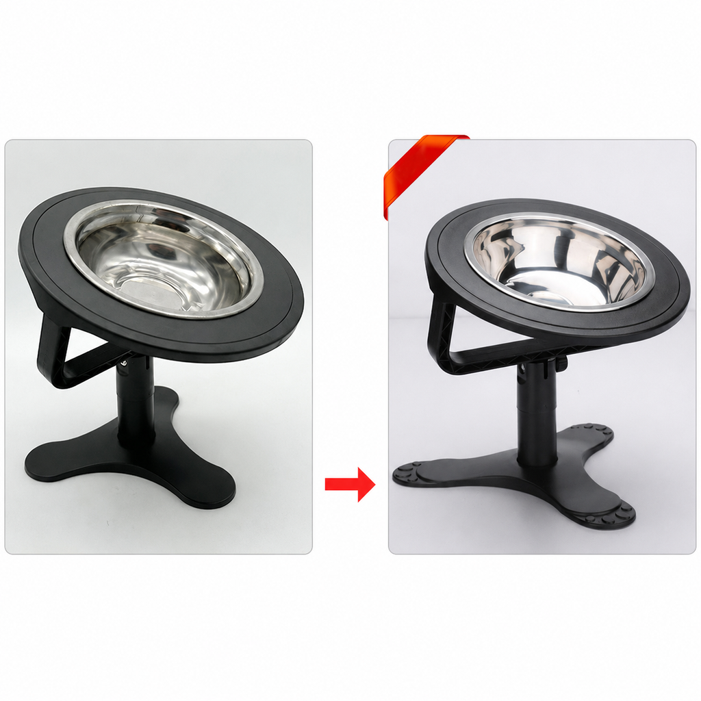 Adjustable Elevated Stainless Steel Pet Bowl Stand Set