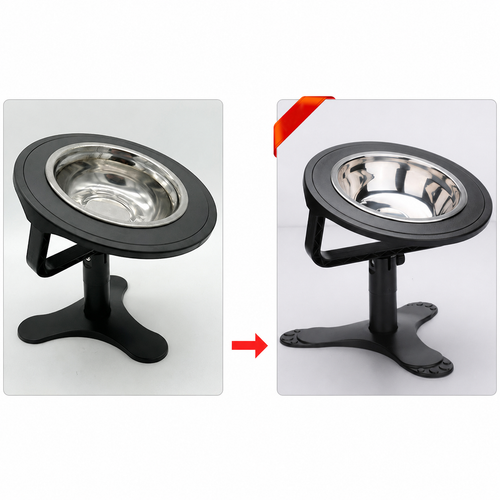 Adjustable Elevated Stainless Steel Pet Bowl Stand Set