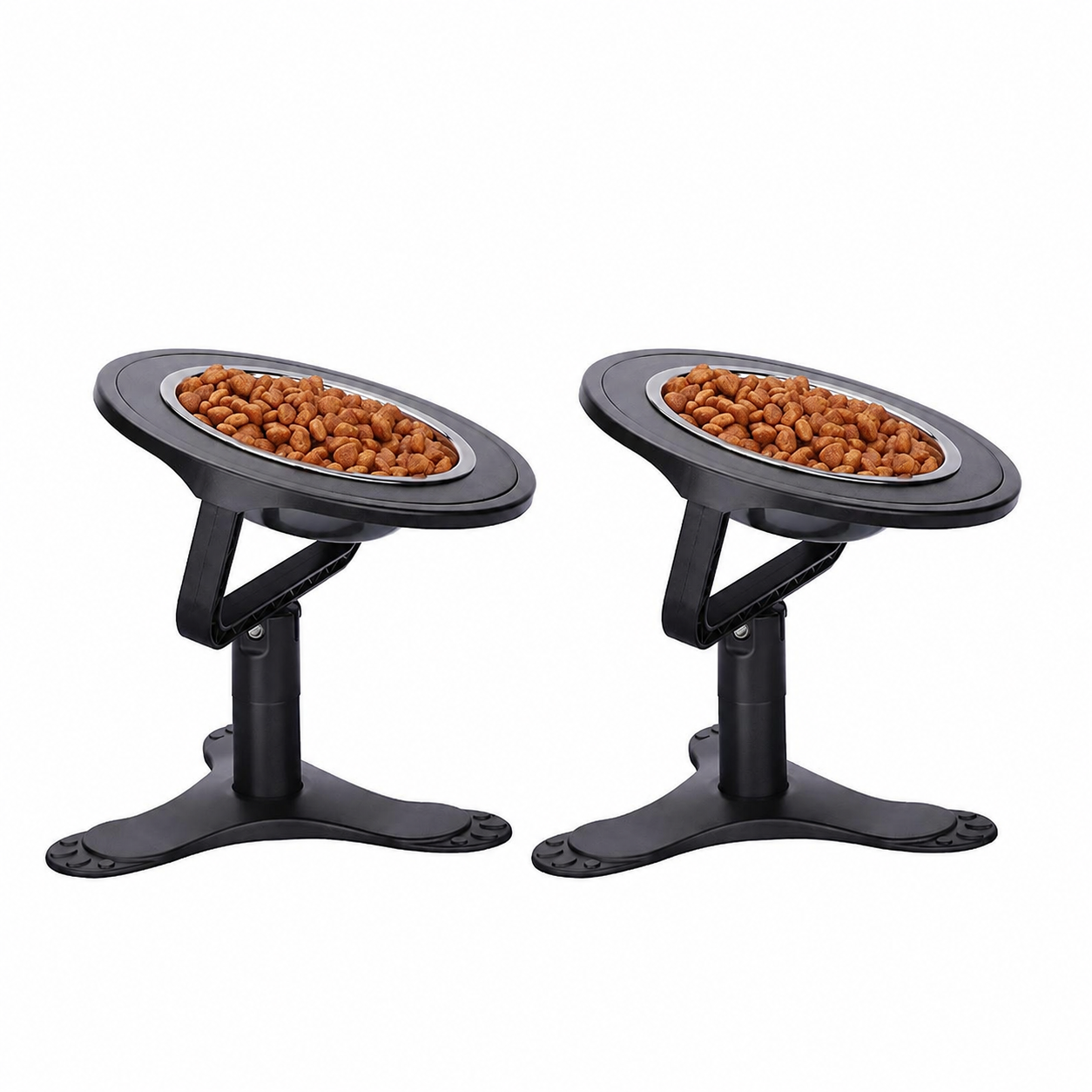 Adjustable Elevated Stainless Steel Pet Bowl Stand Set